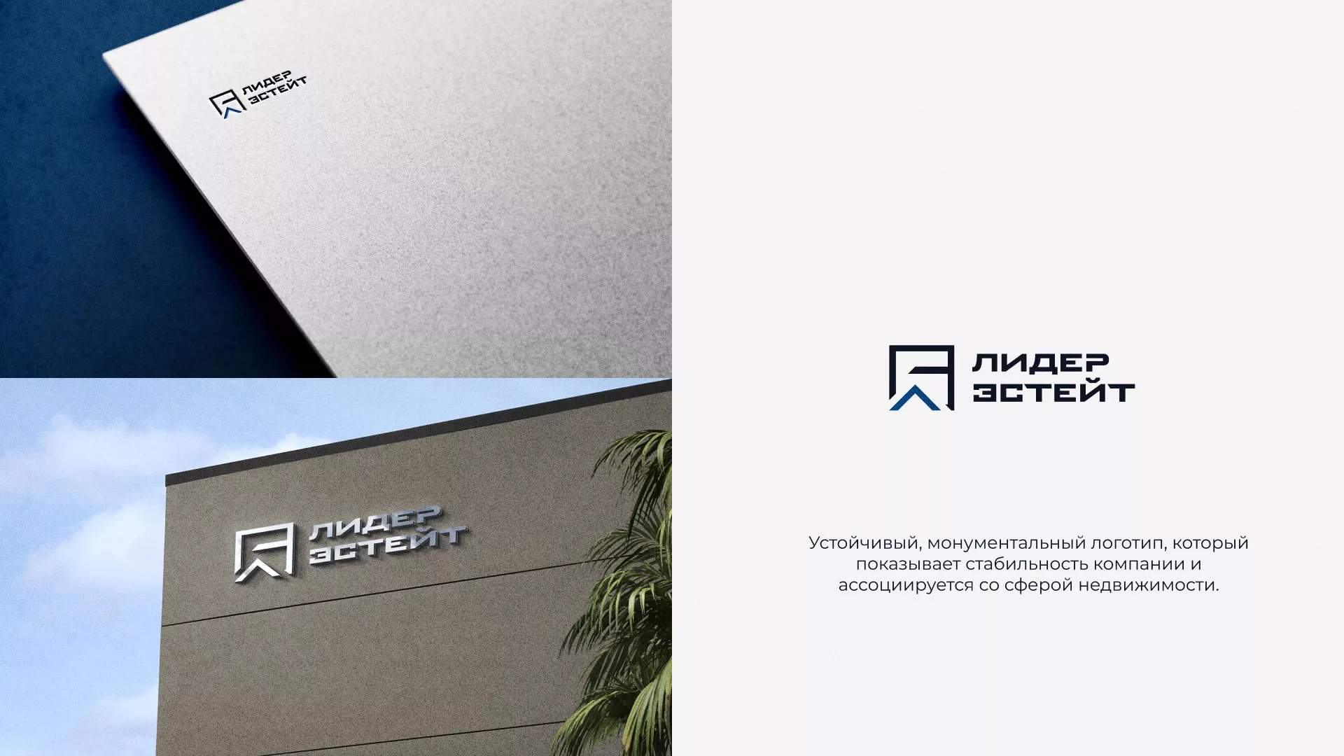 Разработка логотипа агентства недвижимости «Лидер Эстейт» в Далматово
